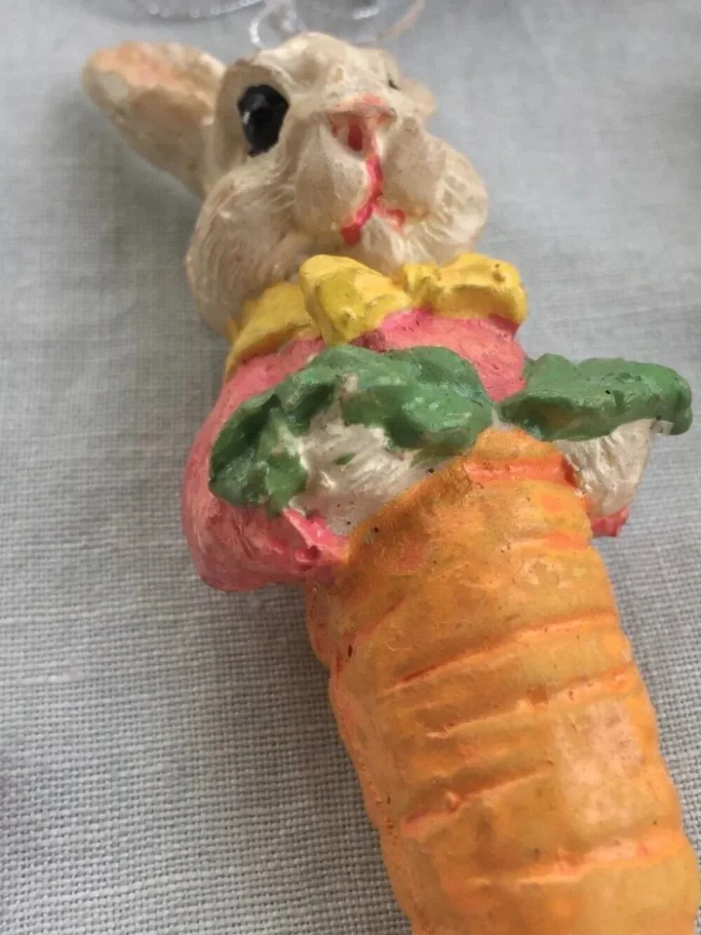 Lot of 5 bunny rabbit carrots Easter ornaments